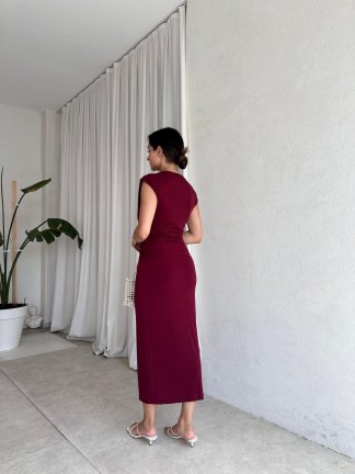 JARVİS Midi Elbise 8051 - Bordo - 3