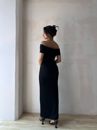 JASMİNE Midi Elbise 8160 - Siyah - 3