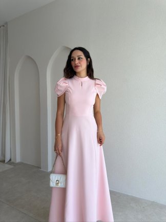 JASMY Midi Elbise 1508 - Pudra - 2