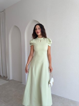 JASMY Midi Elbise 1508 - Mint - 2