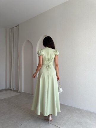 JASMY Midi Elbise 1508 - Mint - 3