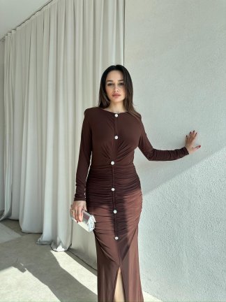 JAYDEN Elbise 8308 - Acı Kahve - 1