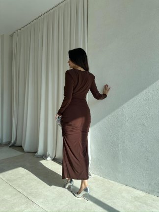 JAYDEN Elbise 8308 - Acı Kahve - 4