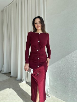 JAYDEN Elbise 8308 - Bordo 