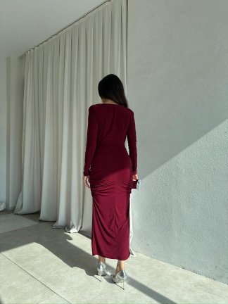 JAYDEN Elbise 8308 - Bordo - 4