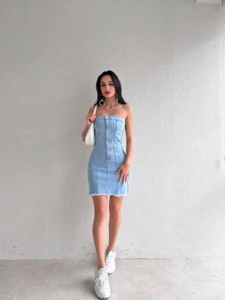 Jean Kesim Mini CALİFORNİA Elbise 0391 - 2