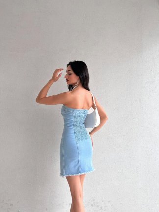 Jean Kesim Mini CALİFORNİA Elbise 0391 - 3