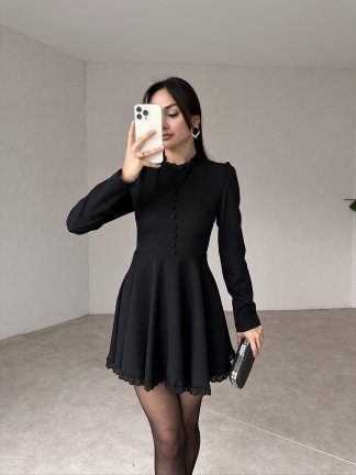 JENKİN Mini Elbise 0541 - Siyah - 2