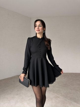 JENKİN Mini Elbise 0541 - Siyah - 1