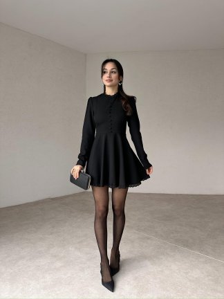 JENKİN Mini Elbise 0541 - Siyah - 3