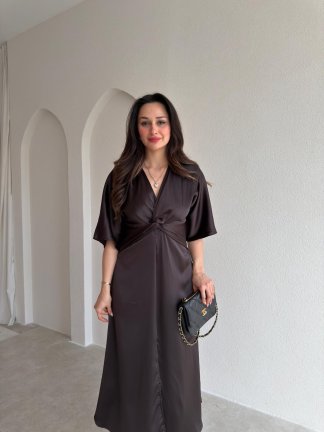 JENNER Midi Elbise 8744 - Acı Kahve - 2