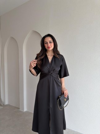 JENNER Midi Elbise 8744 - Siyah - 2