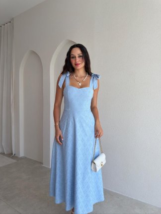 JEREMY Fisto Midi Elbise 1903 - Bebe Mavisi - 2