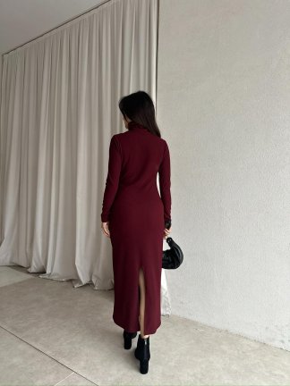 JERF Midi Elbise 8782 - Bordo - 4