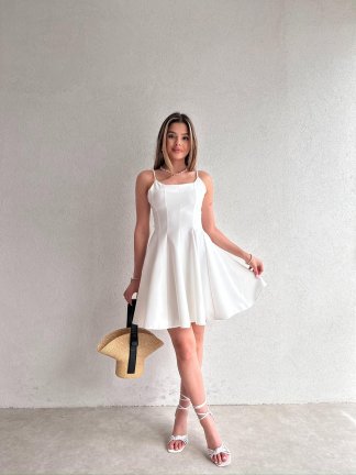 JEROME Mini Elbise 7090 - Beyaz - 2