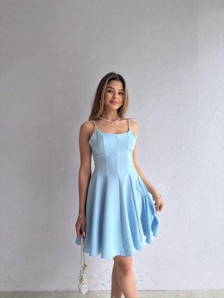 JEROME Mini Elbise 7090 - Mavi - 2