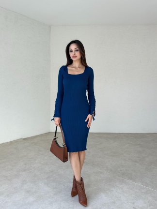JİMENA Midi Elbise 3413 - Mavi - 2