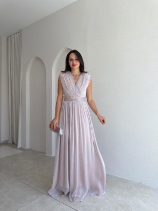 JİVA Maxi Elbise 3049 - Pudra 