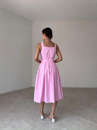 JODEN Midi Elbise 8758 - Pembe - 3