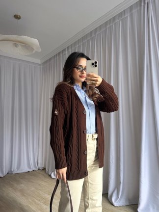 JOHN Triko Hırka 8247 - Acı Kahve 