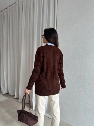 JOHN Triko Hırka 8247 - Acı Kahve - 4