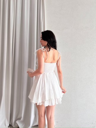 JONATHAN Mini Elbise 4834 - Beyaz - 5