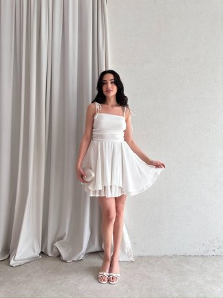 JONATHAN Mini Elbise 4834 - Beyaz - 3