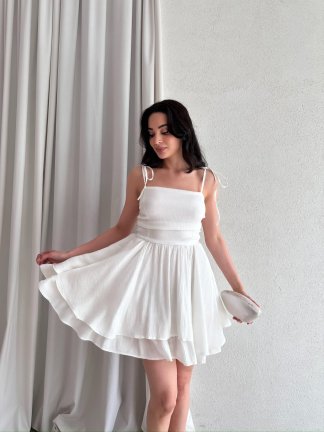 JONATHAN Mini Elbise 4834 - Beyaz - 4