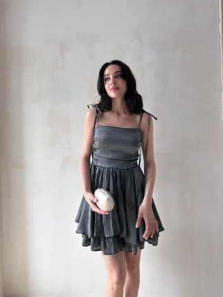JONATHAN Mini Elbise 4834 - Füme - 2