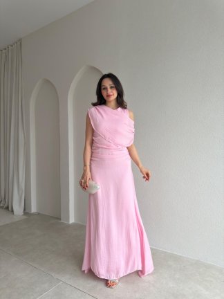 JORDAN Midi Elbise 8915 - Pembe 