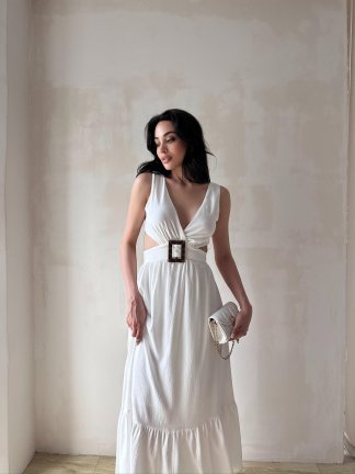 JOULE Maxi Elbise 7711 - Beyaz - 1