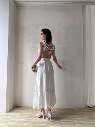 JOULE Maxi Elbise 7711 - Beyaz - 2