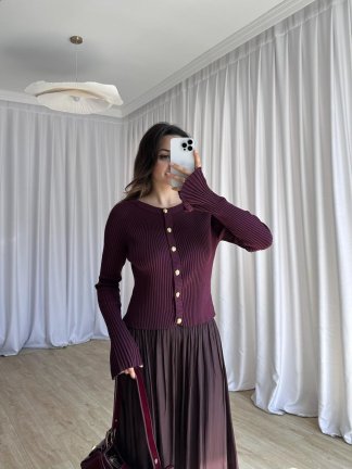JUDGE Hırka 8341 - Bordo - 1