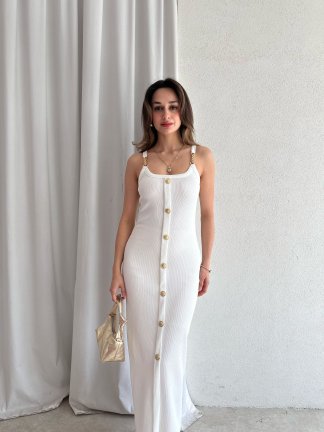 JUDİTH Maxi Elbise 5072 - Beyaz 