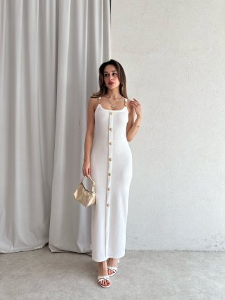 JUDİTH Maxi Elbise 5072 - Beyaz - 2