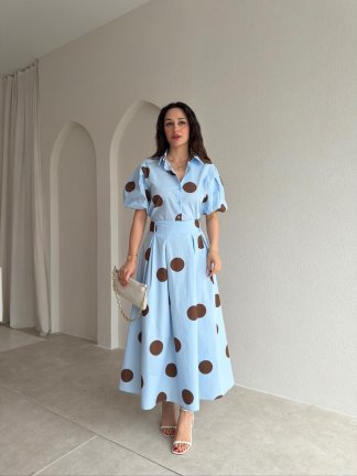 JUDY Puantiyeli Takım 9061 - Mavi - 1