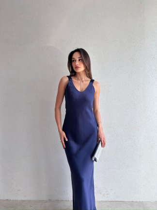 JUMP Maxi Elbise 2683 - Lacivert 