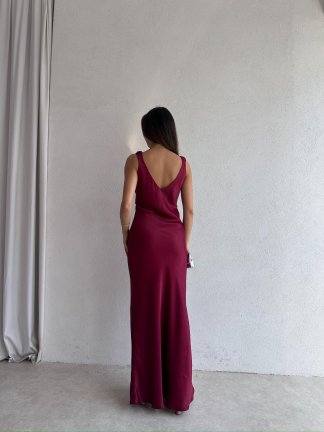 JUMP Maxi Elbise 2683 - Bordo - 3