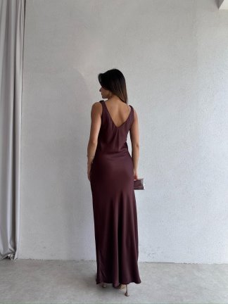 JUMP Maxi Elbise 2683 - Acı Kahve - 2