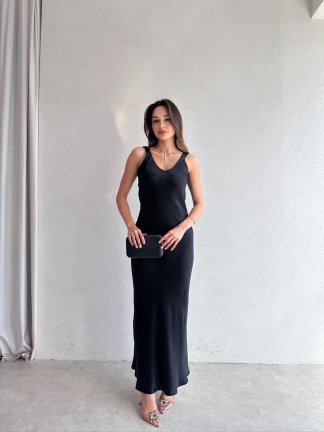 JUMP Maxi Elbise 2683 - Siyah - 2
