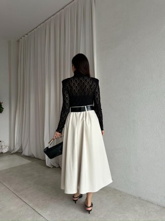 JUNA Elbise 1458 - Krem - 4