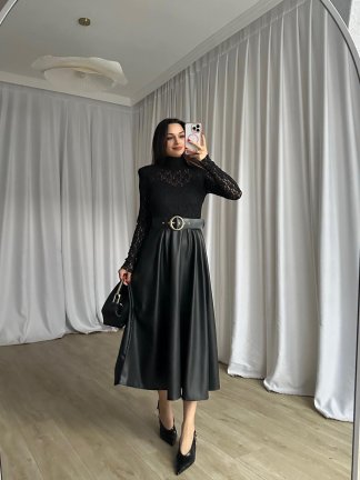 JUNA Elbise 1458 - Siyah - 3