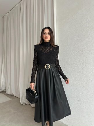 JUNA Elbise 1458 - Siyah - 2