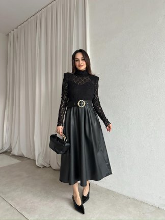 JUNA Elbise 1458 - Siyah 