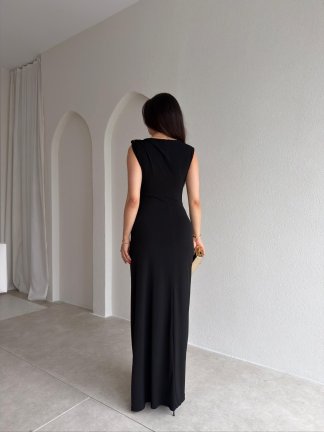 JUNGLE Maxi Elbise 7891 - Siyah - 4