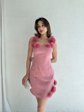 JUNİPER Mini Elbise 5025 - Pembe - 5