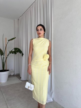 KAİRA Elbise 8020 - SARI - 2