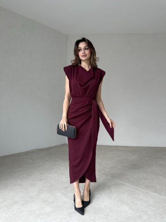 KAİSER Midi Elbise 7887 - Bordo - 3