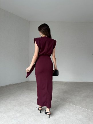 KAİSER Midi Elbise 7887 - Bordo - 4