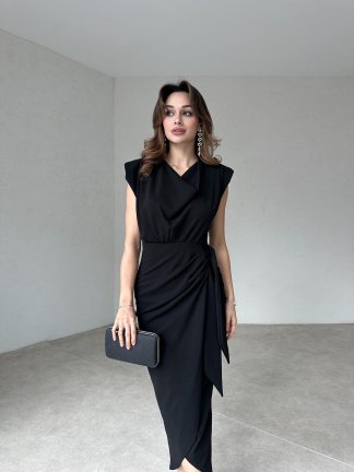 KAİSER Midi Elbise 7887 - Siyah - 1